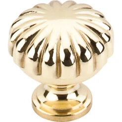 Top Knobs - Melon 1 1/4 Inch Diameter Round Knob - Polished Brass