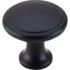 Top Knobs - Ringed 1 1/8 Inch Diameter Round Knob - Flat Black -Plumb Tile M378 466
