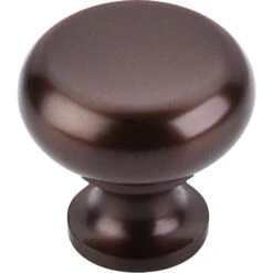 Top Knobs - Flat Faced 1 1/4 Inch Diameter Round Knob - Oil Rubbed Bronze