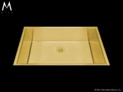 Mila Mila - Arc Low Profile Single Bowl Flush-Mount - 32.5 X 18 Gold