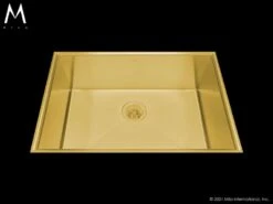 Mila Mila - Crescent Low Profile Single Bowl Flush-Mount - 28 X 17.5 Gold