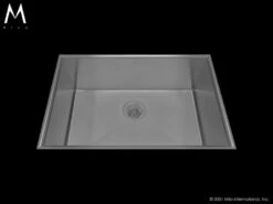 Mila Mila - Crescent Low Profile Single Bowl Flush-Mount - 28 X 17.5 Satin Brushed SS