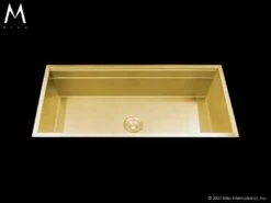 Mila Mila - Workstation Single Bowl Flush-Mount - 39 X 18.5 Gold