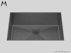 Mila Mila - Louvre Low Profile Single Bowl Flush-Mount - 28 X 17.5 Graphite