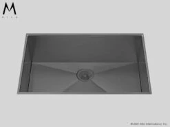 Mila Mila - Profile Low Profile Single Bowl Flush-Mount - 32 X 17.5 Round Corner Graphite