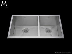 Mila Mila - Atelier Double Bowl Tri-Mount - 33 X 17 Satin Brushed SS