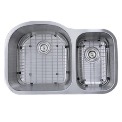 Nantucket Sinks Nantucket Sinks - 31.5 Inch 70/30 Double Bowl Undermount Stainless Steel Kitchen Sink, 16 Gauge