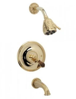 Phylrich Phylrich - Versailles Pressure Balance Tub And Shower Set, Brown Onyx Handle - Trim Only