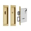 Linnea Linnea - Privacy Pocket Door Lock, Mortise Case With Built-in Pull Minimum Door Thickness 1-3/8 Inch -Plumb Tile PL 190 PR SBR
