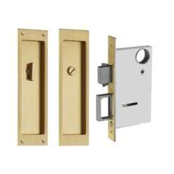 Linnea Linnea - Privacy Pocket Door Lock, Mortise Case With Built-in Pull Minimum Door Thickness 1-3/8 Inch