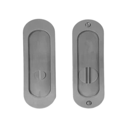 Linnea Linnea - Round Privacy Pocket Door Lock- Straight Pull Minimum Door Thickness 1-3/8 Inch