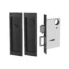 Linnea Linnea - Single Cylinder Pocket Door Lock, Mortise Case With Built-in Pull -Plumb Tile PL190 ES SBL