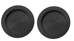 Linnea Linnea - Round Full Dummy Pocket Door Hardware Set With Finger Edge Pull -Plumb Tile PL66R 00 FD SBL