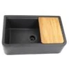 Nantucket Sinks Nantucket Sinks - 33-Inch Reversible Workstation Granite Composite Apron Sink With Accessory Pack - Black 1 Nantucket Sinks Nantucket Sinks - 33-Inch Reversible Workstation Granite Composite Apron Sink With Accessory Pack - Black -Plumb Tile PR3320 APS BL 2