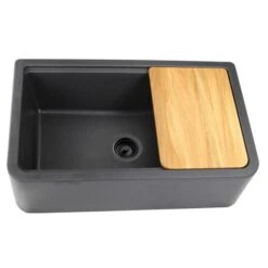 Nantucket Sinks Nantucket Sinks - 33-Inch Reversible Workstation Granite Composite Apron Sink With Accessory Pack - Black