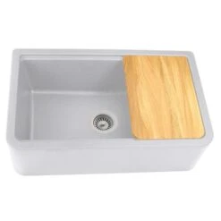 Nantucket Sinks Nantucket Sinks - 33-Inch Reversible Workstation Granite Composite Apron Sink With Accessory Pack - Grey