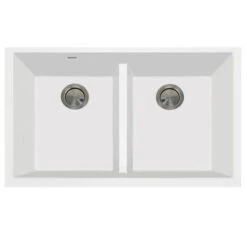 Nantucket Sinks Nantucket Sinks - Undermount Double Equal Bowls With Low Divide - Granite Composite White
