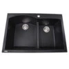 Nantucket Sinks Nantucket Sinks - 60/40 Double Bowl Dual-mount Granite Composite Black -Plumb Tile PR6040 BL