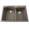 Nantucket Sinks Nantucket Sinks - 60/40 Double Bowl Dual-mount Granite Composite Truffle -Plumb Tile PR6040 TR