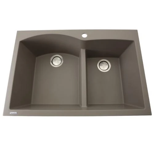 Nantucket Sinks Nantucket Sinks - 60/40 Double Bowl Dual-mount Granite Composite Truffle 3 Nantucket Sinks Nantucket Sinks - 60/40 Double Bowl Dual-mount Granite Composite Truffle