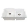 Nantucket Sinks Nantucket Sinks - 60/40 Double Bowl Undermount Granite Composite White -Plumb Tile PR6040 W UM 2
