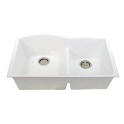 Nantucket Sinks Nantucket Sinks - 60/40 Double Bowl Undermount Granite Composite White