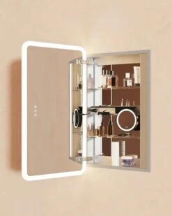 Robern Robern - Presence 24X44, Rounded Corner Lighted Frameless Single Door Medicine Cabinet