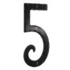 Beslagsboden - Smedbo House Number 5 In Black Wrought Iron -Plumb Tile S025 83