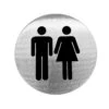Linnea - Round Unisex Restroom Sign 2 Linnea - Round Unisex Restroom Sign -Plumb Tile SGN 76R3 SSS