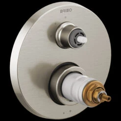 Brizo - Litze TempAssure Thermostatic Valve With 3-Function Diverter Trim - Less Handles -Plumb Tile T75535 NKLHP B1