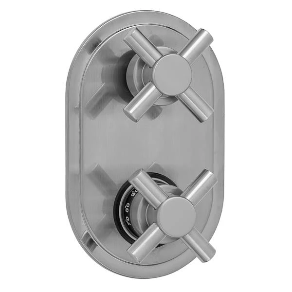 Jaclo - Oval Plate With Contempo Cross Thermostatic Valve With Contempo Cross Built-in 2-Way Or 3-Way Diverter/Volume Controls (J-TH34-686 / J-TH34-687 / J-TH34-688 / J-TH34-689) 3 Jaclo - Oval Plate With Contempo Cross Thermostatic Valve With Contempo Cross Built-in 2-Way Or 3-Way Diverter/Volume Controls (J-TH34-686 / J-TH34-687 / J-TH34-688 / J-TH34-689)