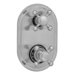 Jaclo - Oval Plate With Ball Cross Thermostatic Valve With Ball Cross Built-in 2-Way Or 3-Way Diverter/Volume Controls (J-TH34-686 / J-TH34-687 / J-TH34-688 / J-TH34-689)