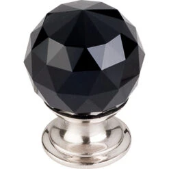 Top Knobs - Black Crystal 1 1/8 Inch Diameter Round Knob