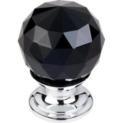 Top Knobs - Black Crystal 1 1/8 Inch Diameter Round Knob -Plumb Tile TK115PC