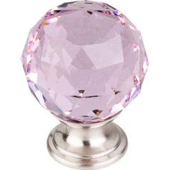 Top Knobs - Pink Crystal 1 3/8 Inch Diameter Round Knob