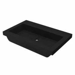 Native Trails Native Trails - Trough 3019 NativeStone Rectangular Bathroom Sink -Plumb Tile Trough 3019 Concrete Bathroom Sink No Faucet Hole Charcoal NSL3019 CX SILO ANGLE