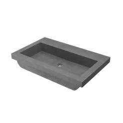 Native Trails Native Trails - Trough 3019 NativeStone Rectangular Bathroom Sink -Plumb Tile Trough 3019 Concrete Bathroom Sink No Faucet Hole Slate NSL3019 SX SILO ANGLE