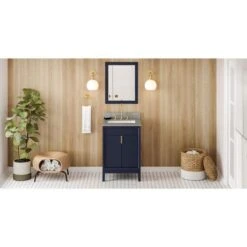 Jeffrey Alexander Jeffrey Alexander - 24 Inch Theodora Vanity With Vanity Top And Undermount Rectangle Bowl 30 Jeffrey Alexander Jeffrey Alexander - 24 Inch Theodora Vanity With Vanity Top And Undermount Rectangle Bowl -Plumb Tile VKITTHE24BLSGR Hardware Resources Hale Blue
