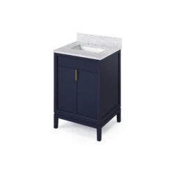 Jeffrey Alexander Jeffrey Alexander - 24 Inch Theodora Vanity With Vanity Top And Undermount Rectangle Bowl 40 Jeffrey Alexander Jeffrey Alexander - 24 Inch Theodora Vanity With Vanity Top And Undermount Rectangle Bowl -Plumb Tile VKITTHE24BLWCR Hardware Resources Hale Blue