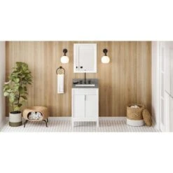Jeffrey Alexander Jeffrey Alexander - 24 Inch Theodora Vanity With Vanity Top And Undermount Rectangle Bowl 31 Jeffrey Alexander Jeffrey Alexander - 24 Inch Theodora Vanity With Vanity Top And Undermount Rectangle Bowl -Plumb Tile VKITTHE24WHBOR Hardware Resources White