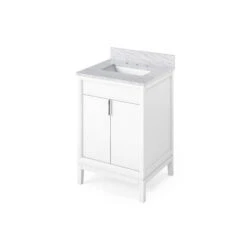 Jeffrey Alexander Jeffrey Alexander - 24 Inch Theodora Vanity With Vanity Top And Undermount Rectangle Bowl 41 Jeffrey Alexander Jeffrey Alexander - 24 Inch Theodora Vanity With Vanity Top And Undermount Rectangle Bowl -Plumb Tile VKITTHE24WHWCR Hardware Resources White