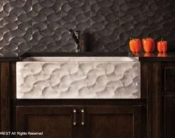 Stone Forest Stone Forest - Wave Front Farmhouse Sink - Honed Basalt