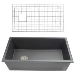 Nantucket Sinks Nantucket Sinks - 34-Inch Dualmount Fireclay Kitchen Sink - Matte Black