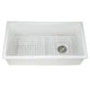Nantucket Sinks Nantucket Sinks - 34-Inch Dualmount Fireclay Kitchen Sink - White -Plumb Tile Wellfleet 3419W 3