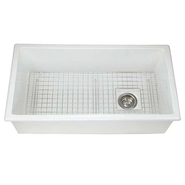 Nantucket Sinks Nantucket Sinks - 34-Inch Dualmount Fireclay Kitchen Sink - White 3 Nantucket Sinks Nantucket Sinks - 34-Inch Dualmount Fireclay Kitchen Sink - White