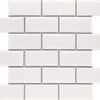 Roca Tile - 2 X 4 Brick Beveled 12 X 12 MosaicMax -Plumb Tile White Bright Brick Beveled