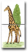 Ceramic Tile Trends - Zoo Animals - Giraf (set Of 2)