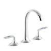 Kallista - Script Decorative Sink Faucet, Arch Spout, Enamel Spring Rain Lever Handles