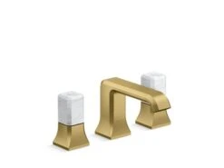 Kallista - Bezel Widespread Sink Faucet, White Carrara Stone -Plumb Tile aag71782 rgb