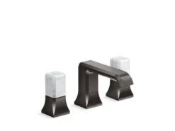Kallista - Bezel Widespread Sink Faucet, White Carrara Stone -Plumb Tile aag71783 rgb